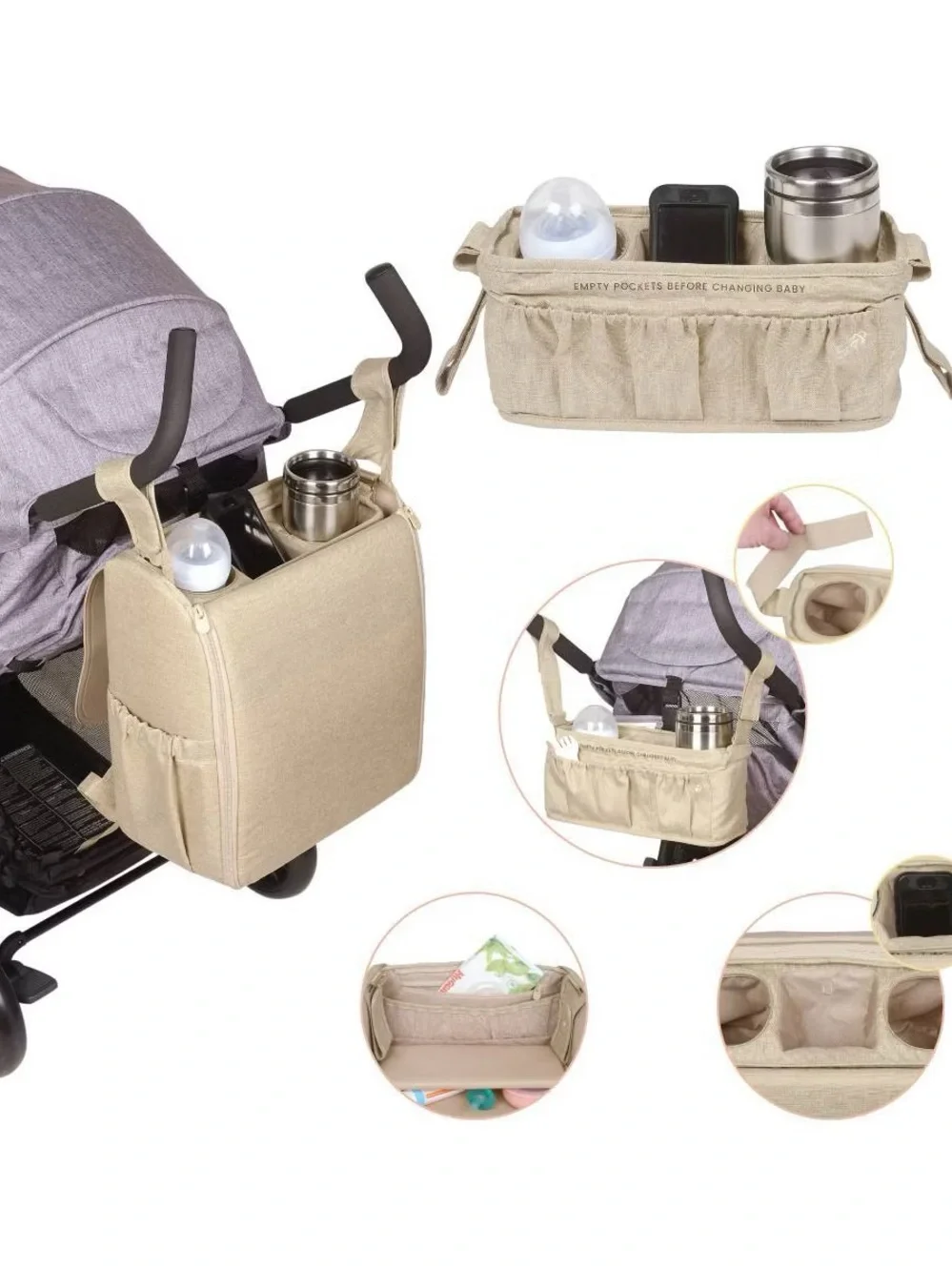 Lulyboo Diaper Cubby Organizer in Light Taupe